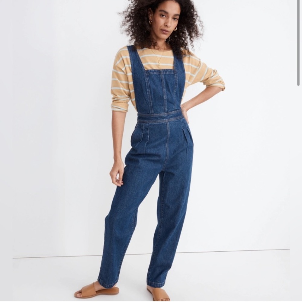 NWT Madewell Tapered Overalls Jumpsuit Jeans in Dunson Wash size 6